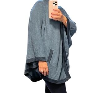 Laurie‎ Felt Cascade Button Sweater Ponchos Size M/L